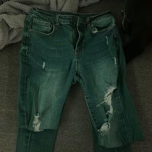 dark denim wax jeans in size 3/26